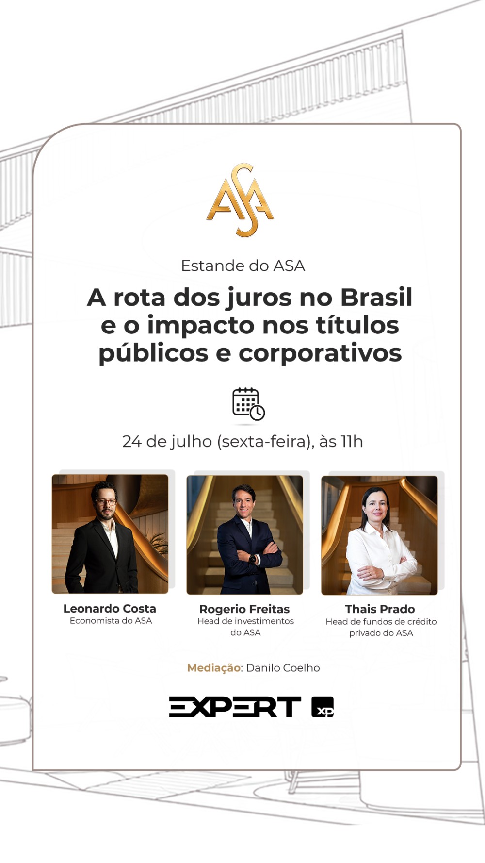 Painel no estande da ASA na Expert 2026